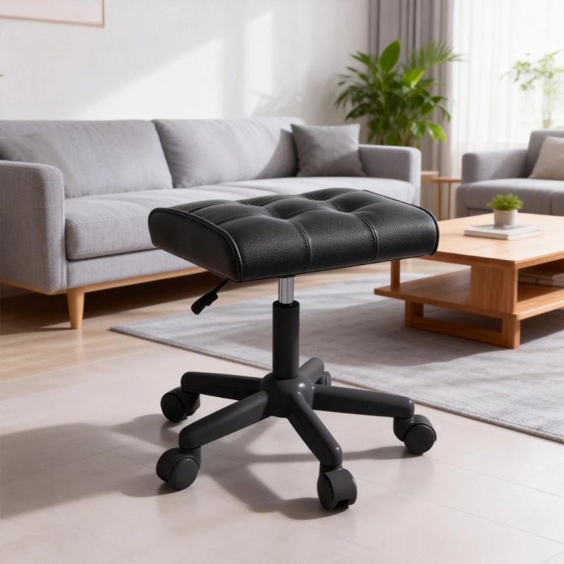 Footrest Under Desk - Hoogteverstelbare voetensteun voor bureaustoel met wielen,