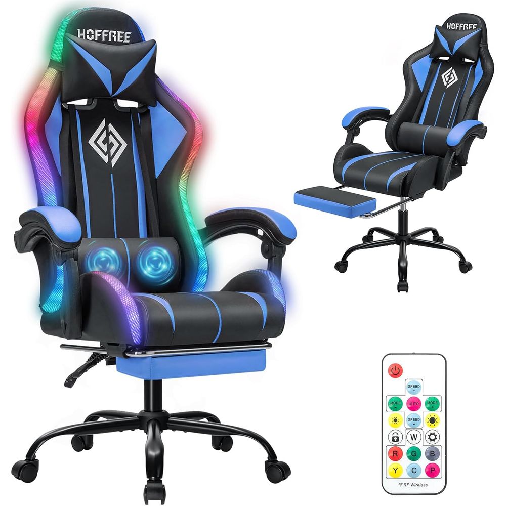 Video Gaming & Esports Usd Acc - LED-gamingstoel met massage RGB-verlichting Computer Game